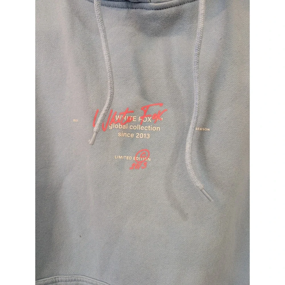 White Fox Boutique 2013 Light Blue Global Collection Graphic‎ Hoodie Limited S/M - Picture 5 of 10